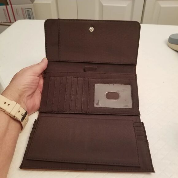 Nine West Brown Trifold Wallet Removable Check Book - Picture 3 of 7